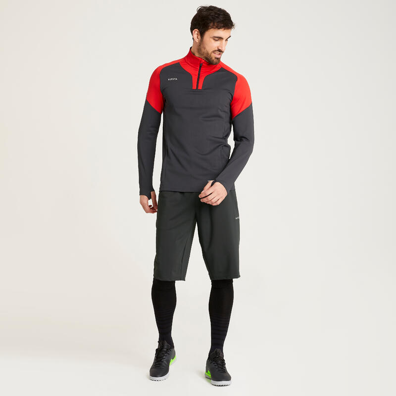 Pantalón corto de fútbol Adulto Viralto rojo y gris carbono