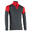 Sweat de football 1/2 zip VIRALTO CLUB gris anthracite et rouge.