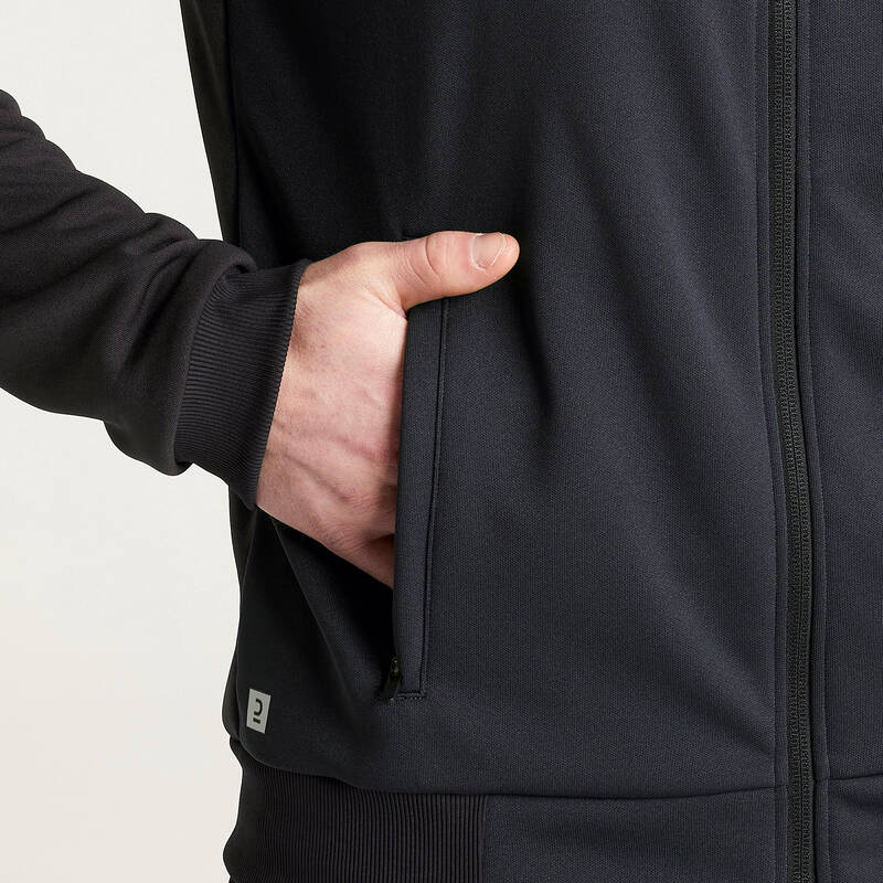 CHAQUETA DE ENTRENAMIENTO FÚTBOL ESSENTIAL NEGRO - Decathlon