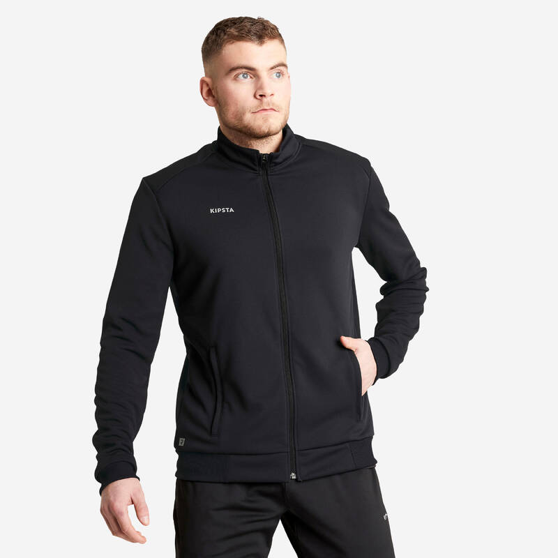 CHAQUETA DE ENTRENAMIENTO FÚTBOL ESSENTIAL NEGRO - Decathlon