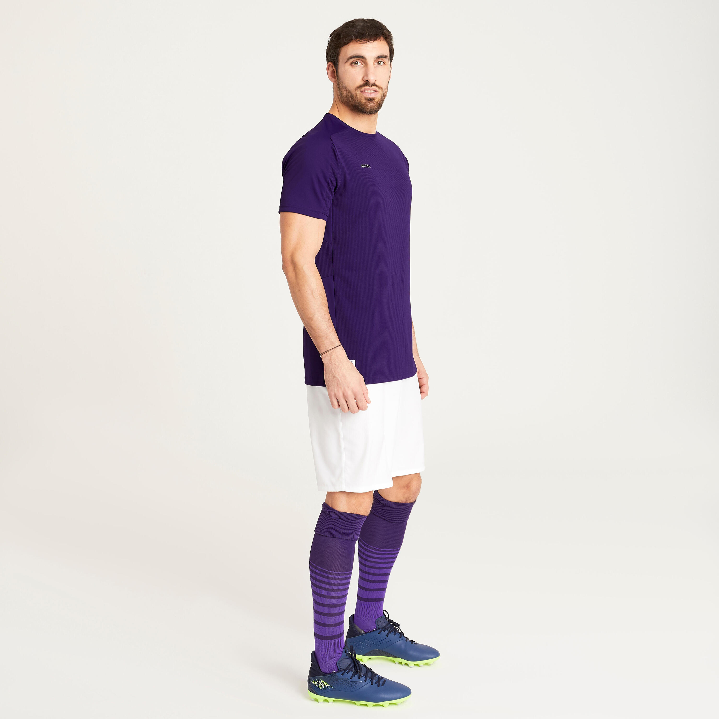 Camiseta de fútbol manga corta Adulto Kipsta Viralto Club violeta 4/6