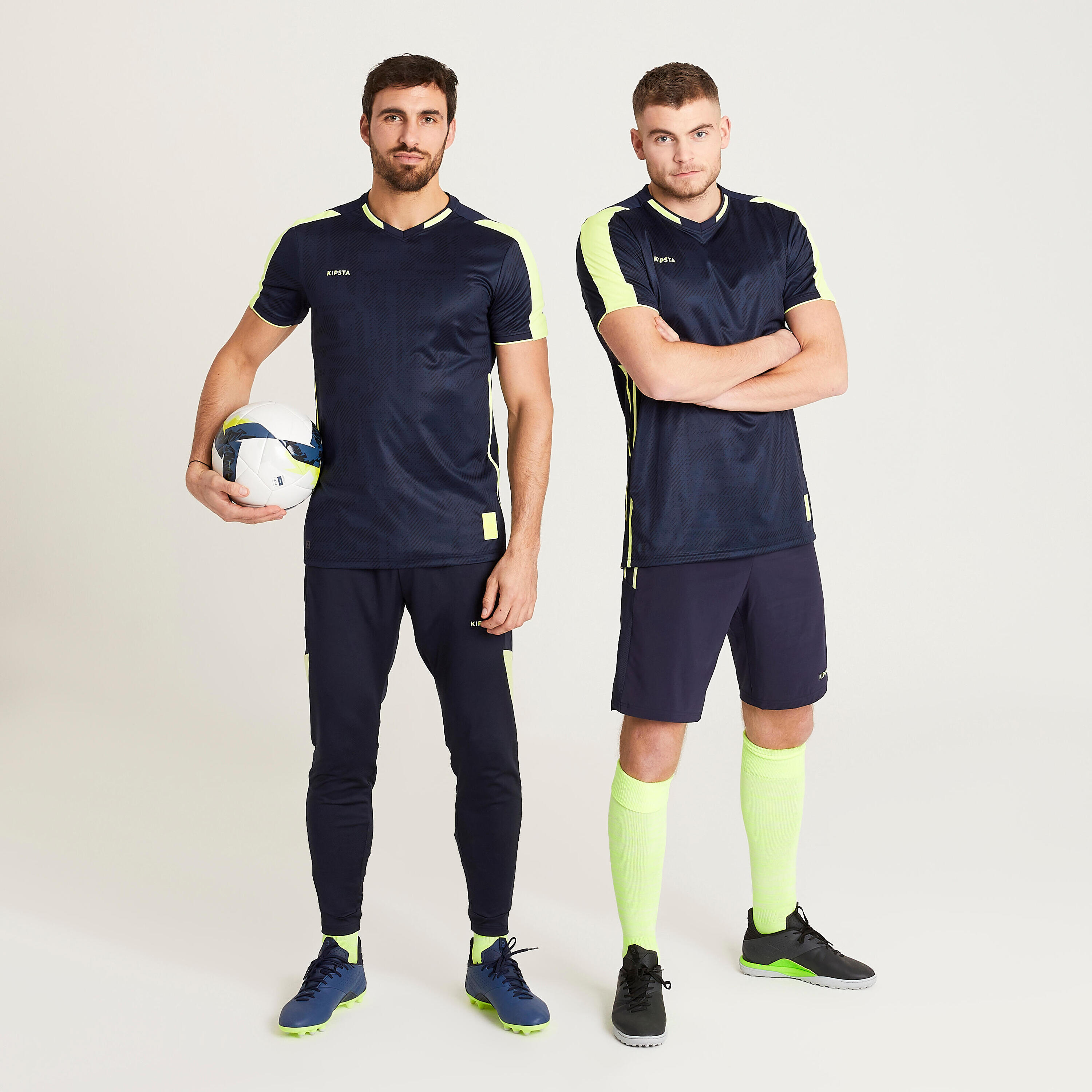 Fussballtrikot Traxium Damen/Herren marineblau/gelb 10/10