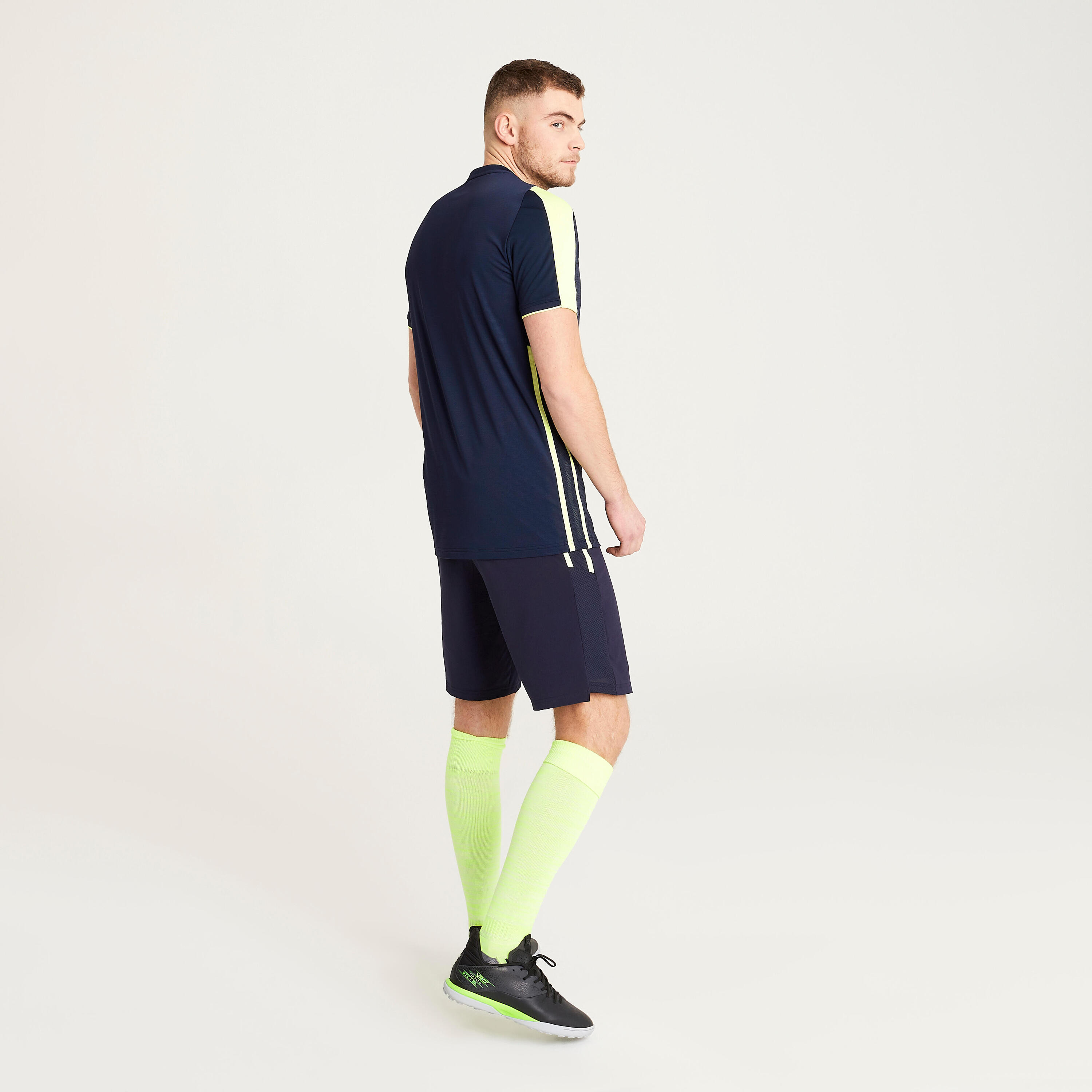 Pantalón corto de fútbol Adulto Kipsta Traxium azul marino 5/8
