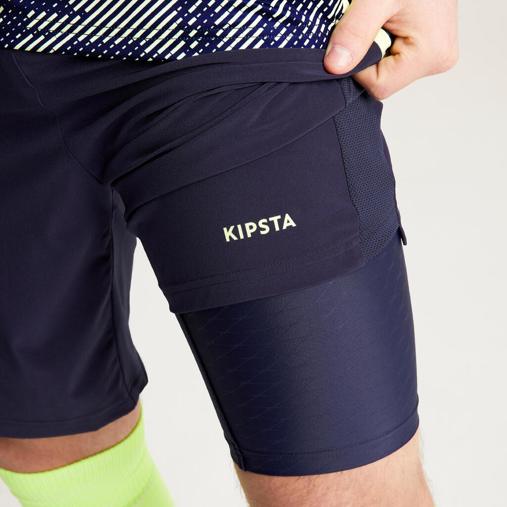 Adult 3-in-1 Football Shorts Traxium - Navy Blue