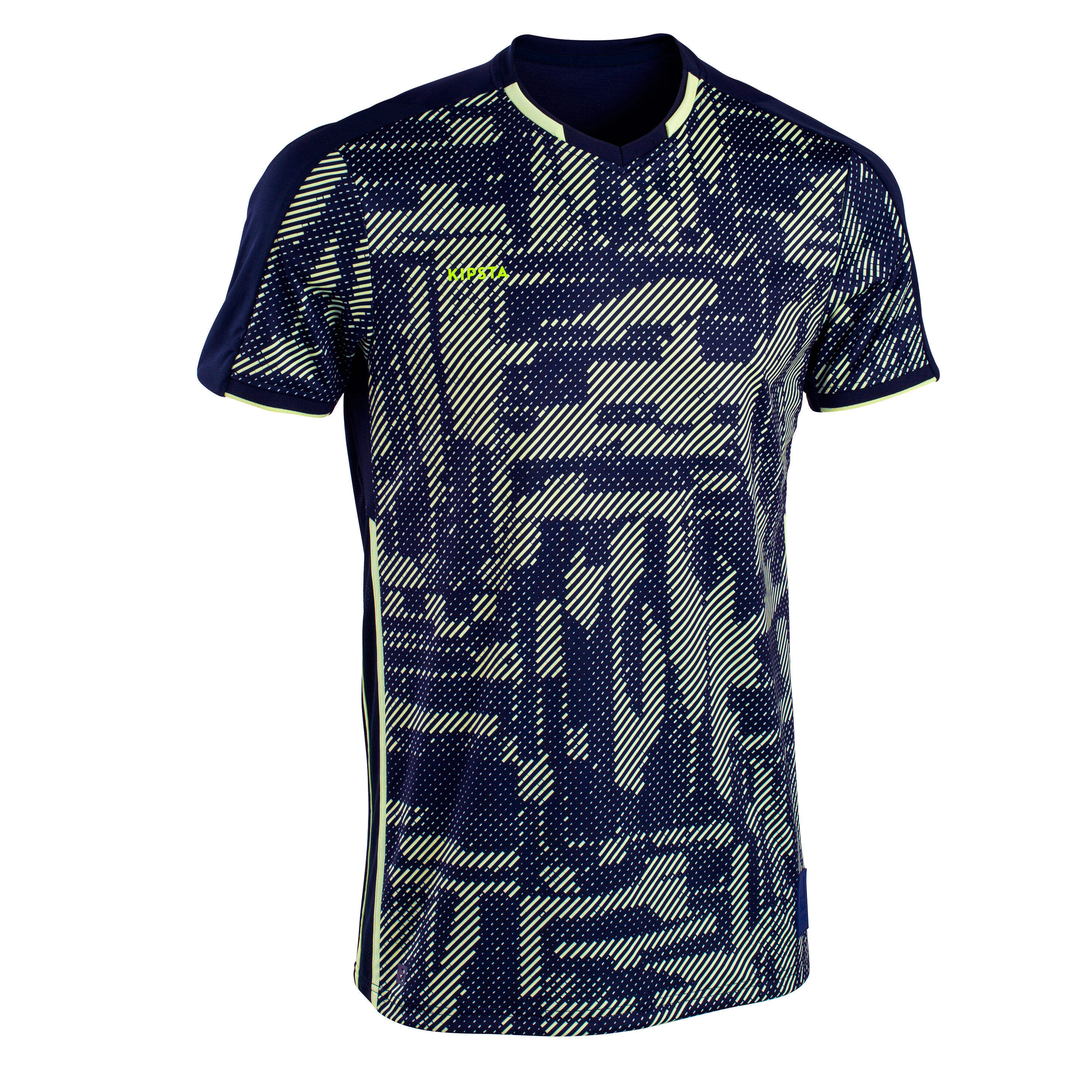 TRAXIUM navy and yellow graphic adult soccer jersey