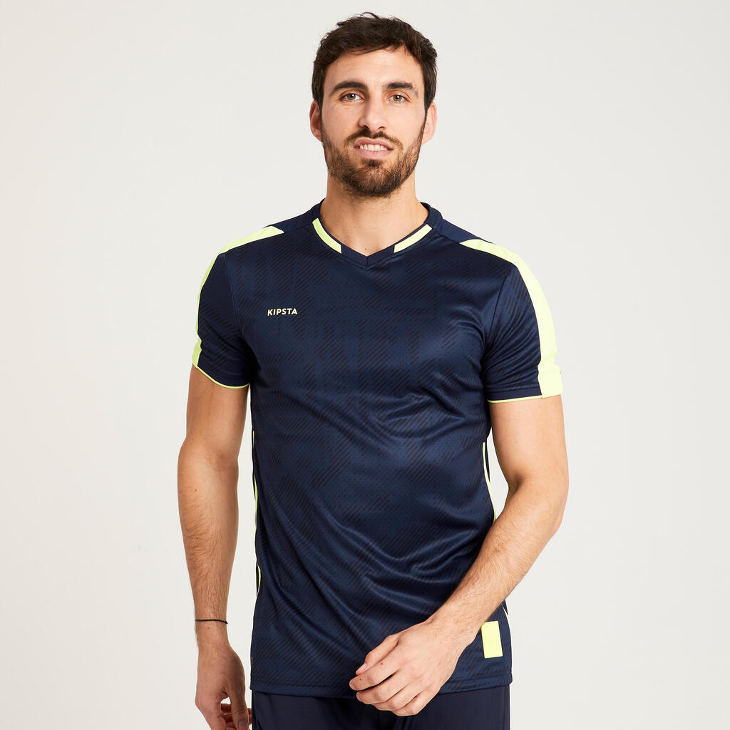 Adult Football Shirt Traxium - Navy/Yellow