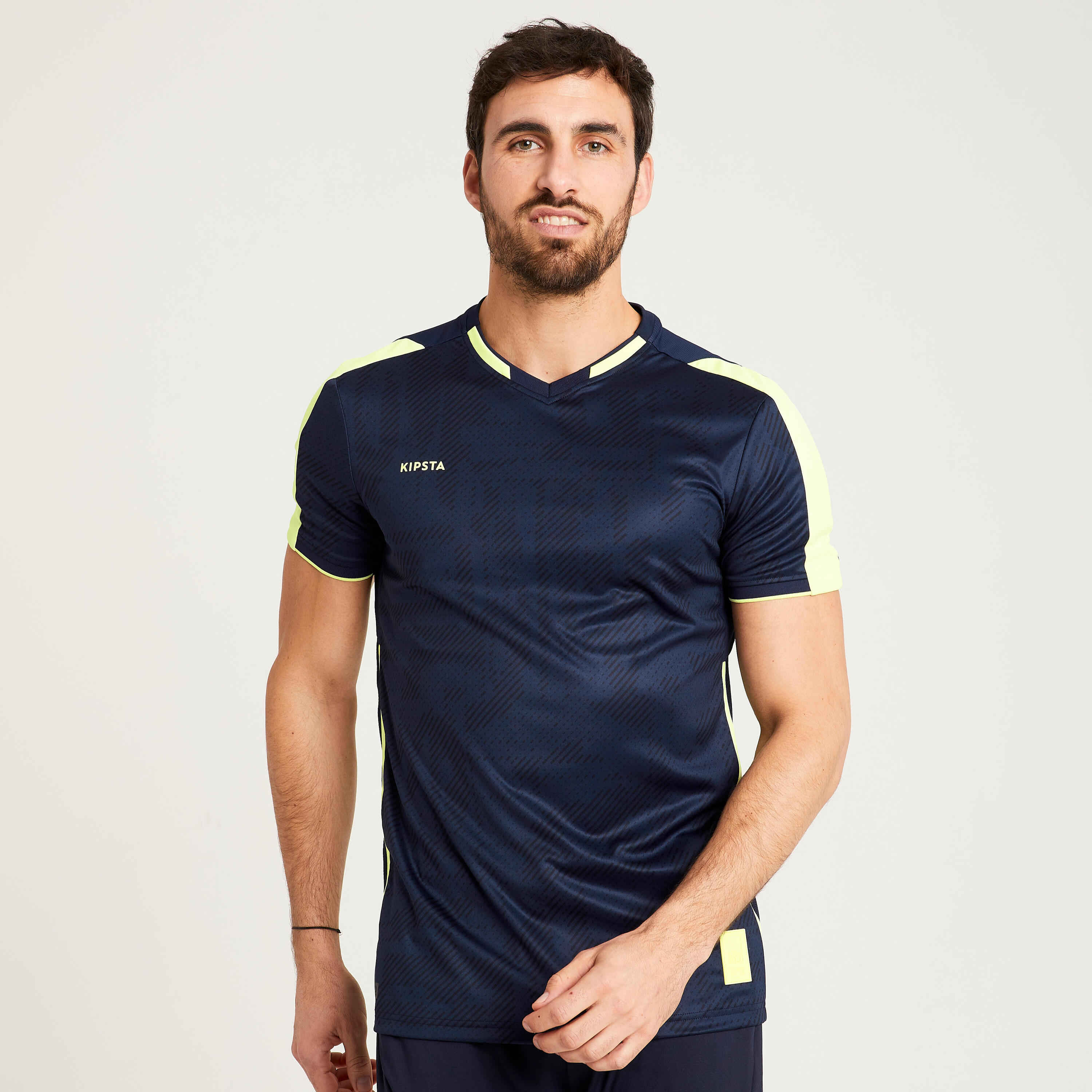 Adult Football Shirt Traxium - Navy/Yellow 6/10