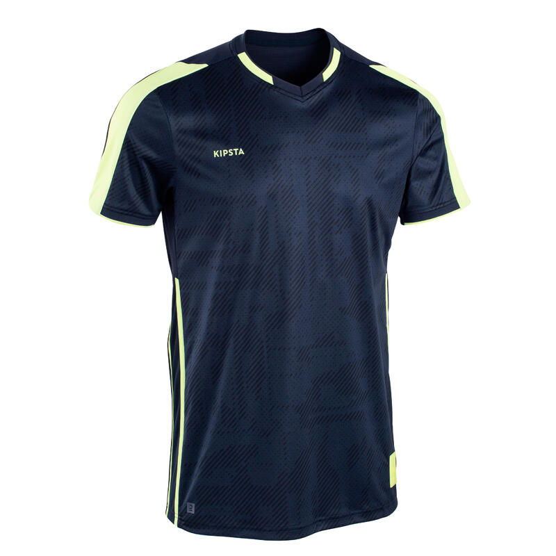 Voetbalshirt voor volwassenen TRAXIUM marineblauw/geel