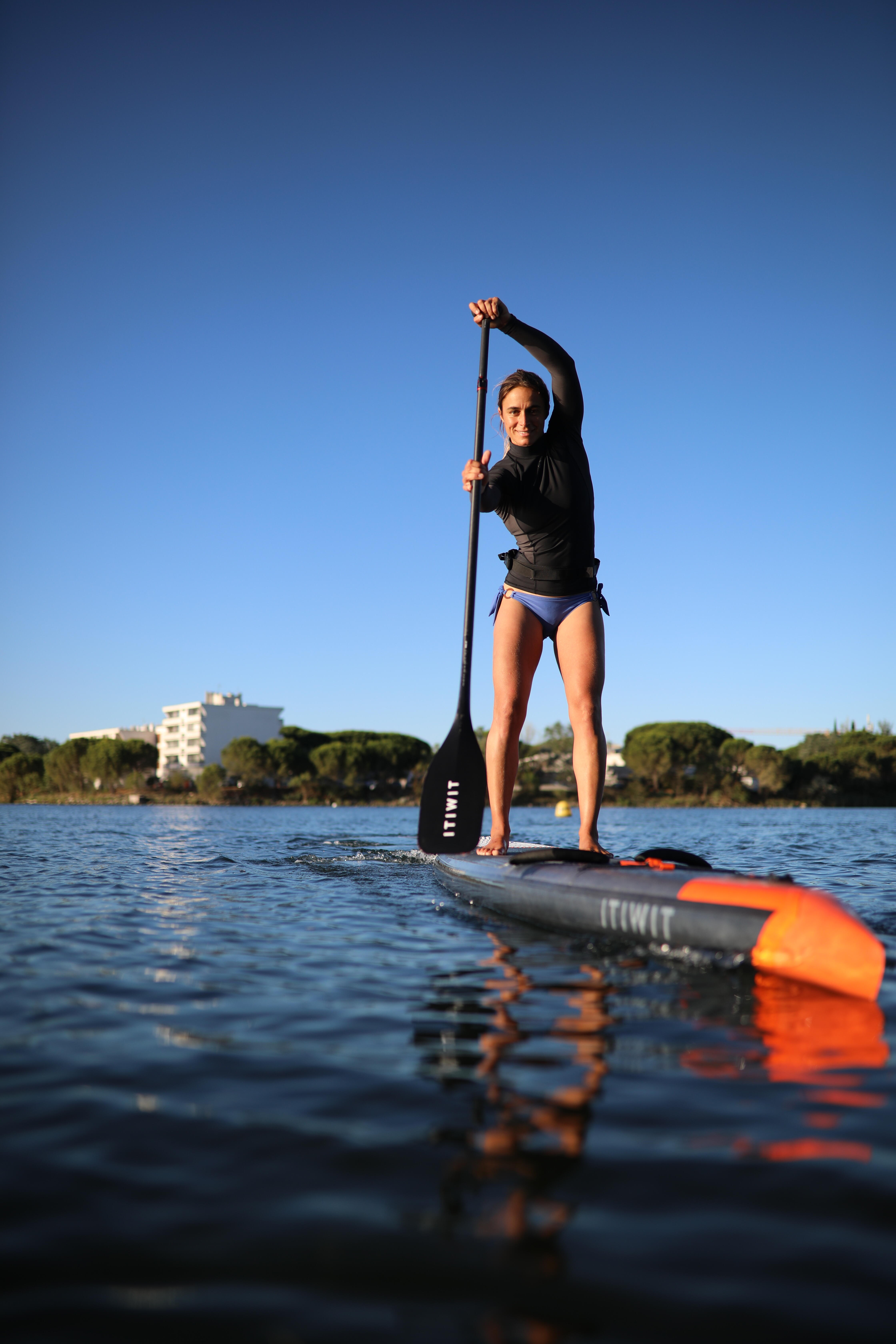 Inflatable Racing SUP - R 500 - Dark grey, Carbon grey, Blood orange -  Itiwit - Decathlon