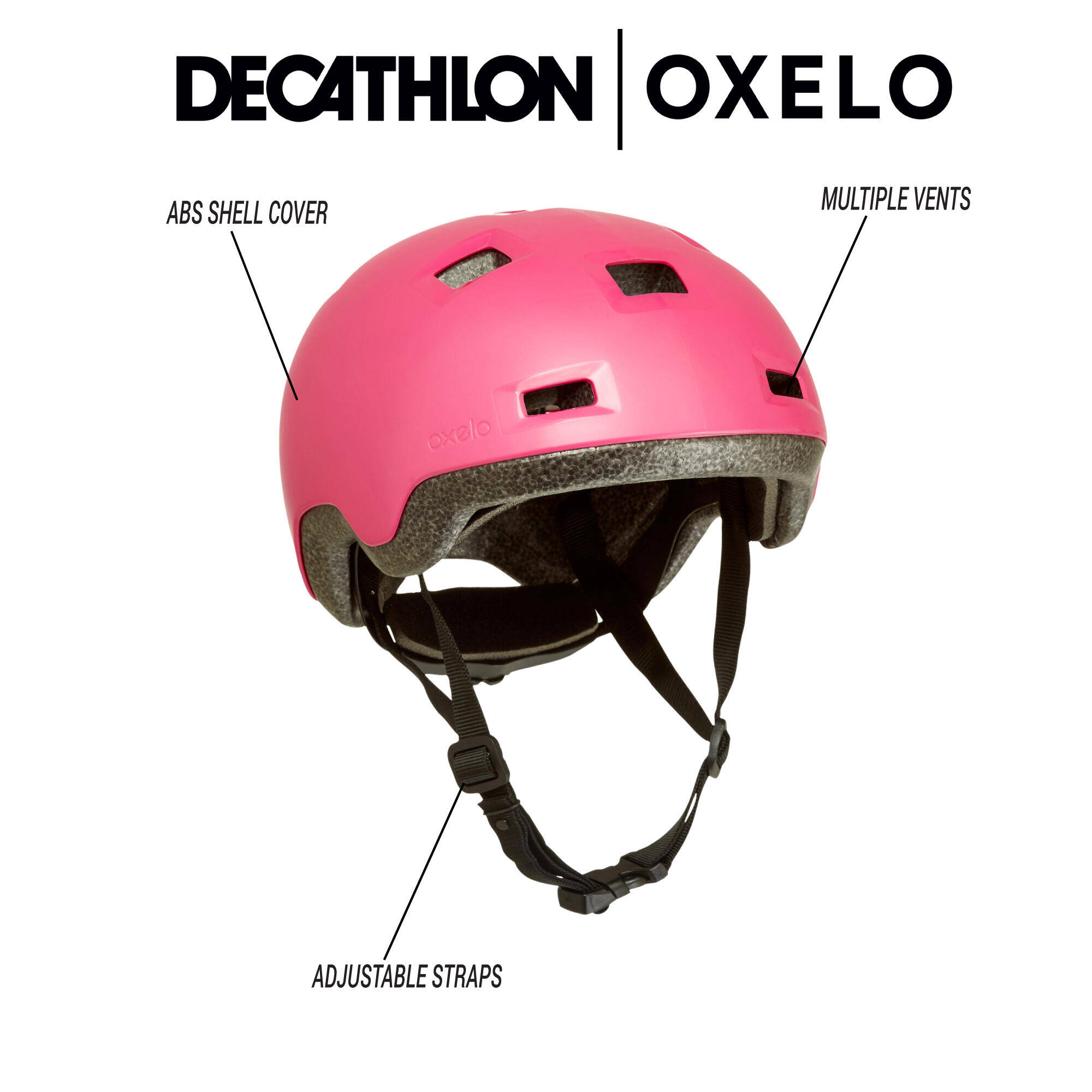 Kids Helmet for Inline Skating Scooter and Skateboard B100 Pink -  3