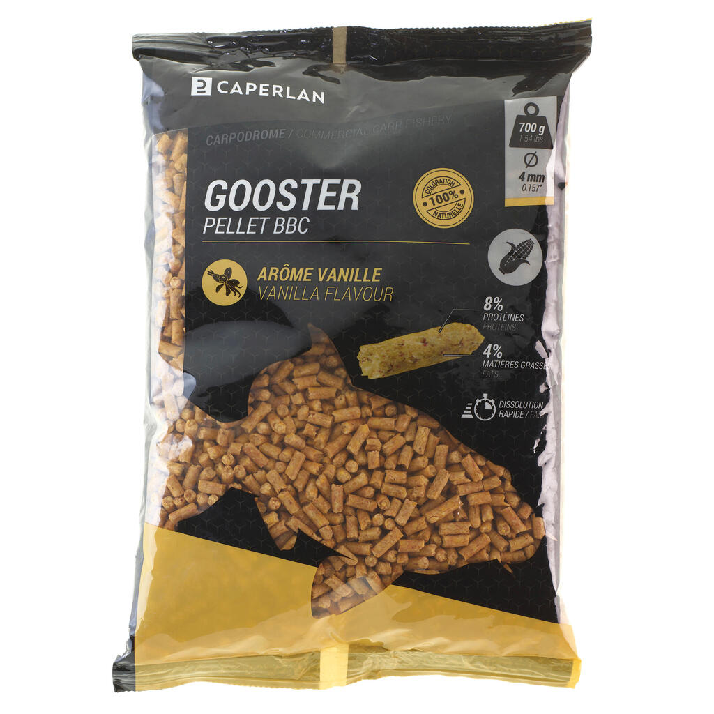 Pelety Gooster Baby Corn vanilkové 4 mm/0,7 kg na lov kaprov na plávanú