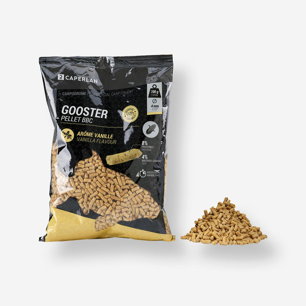 Peleti za krapolov mlada koruza z okusom vanilije GOOSTER (4 mm 0,7 kg)
