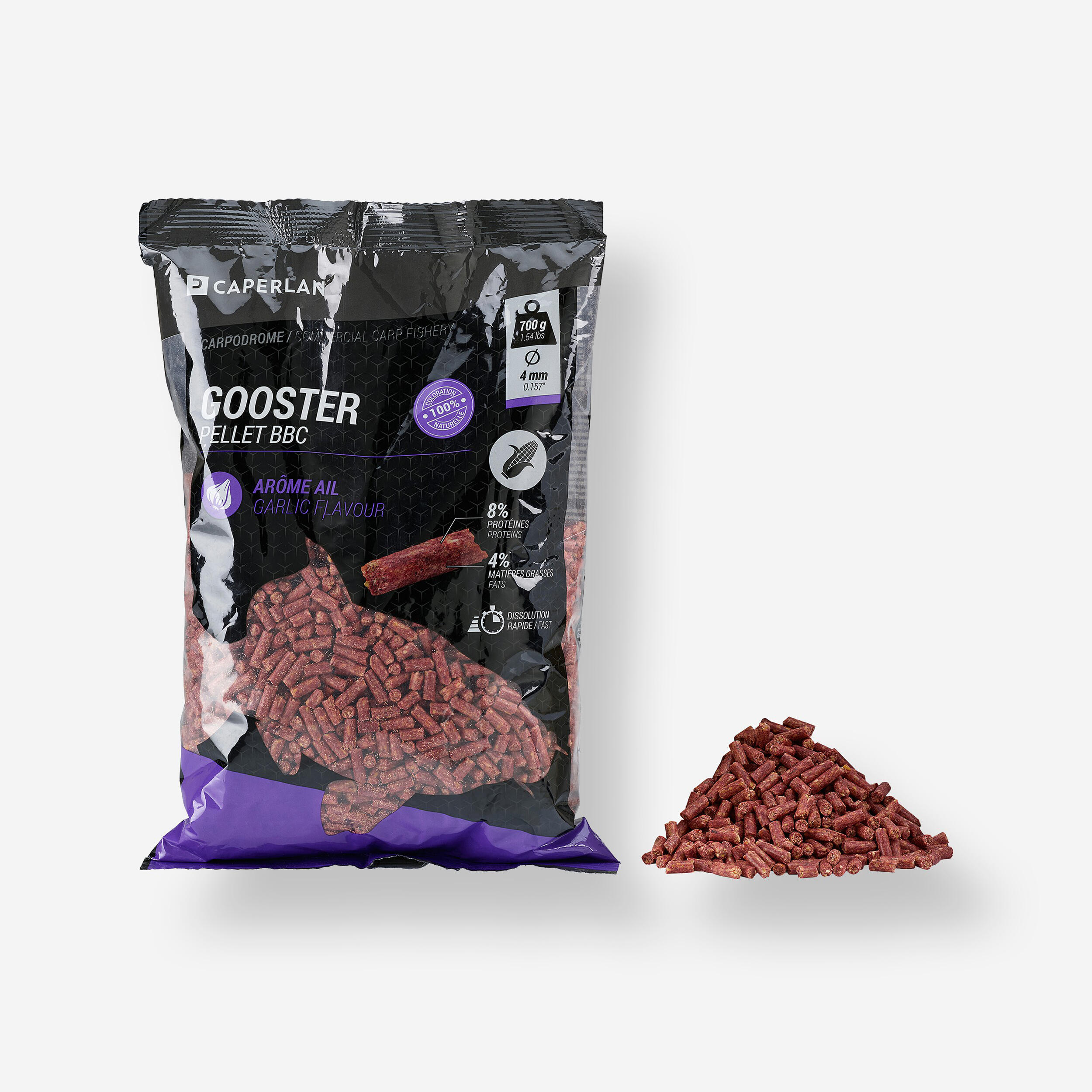 Caperlan - Gooster Pellet Baby Corn Ail 4mm 0,7kg Violet Pour La Peche De La Carpe Au Coup - Pellets - Peche - - 700g - Decathlon