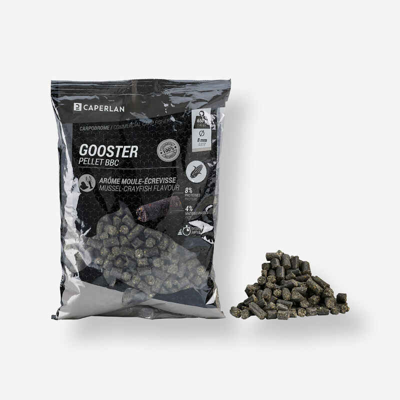 Grundfutter Pellets Gooster Babymais Muscheln Krebs schwarz 8 mm 0,65 kg