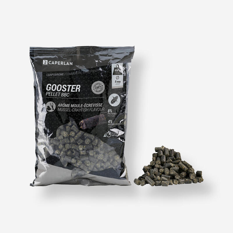 Grundfutter Pellets Gooster Babymais Muscheln Krebs schwarz 8 mm 0,65 kg 