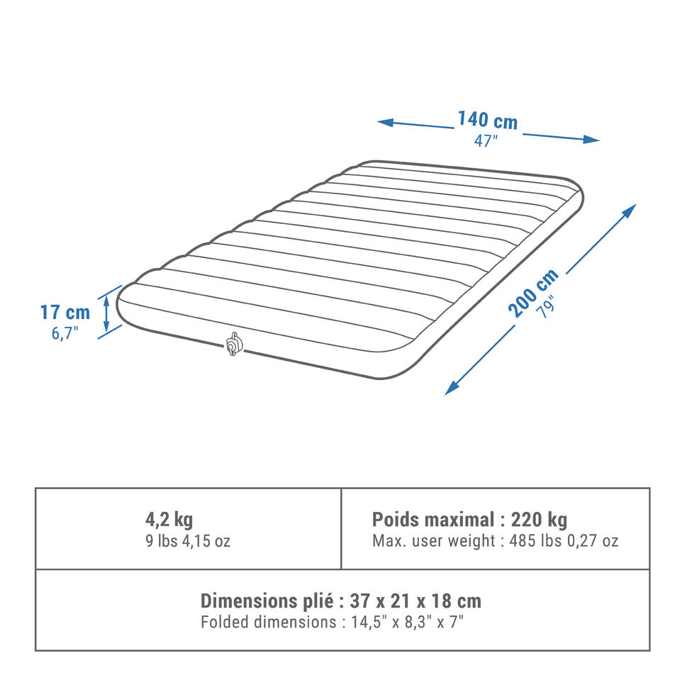 Materac kempingowy Quechua Air Comfort 140 cm 2-osobowy