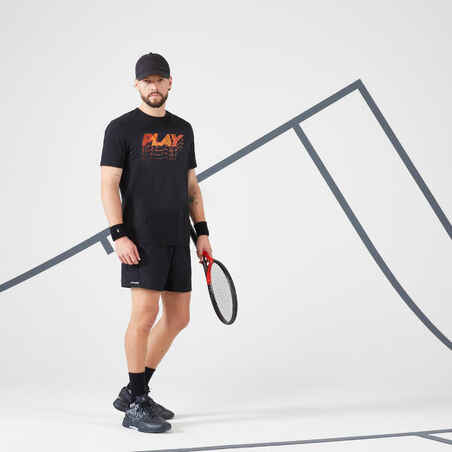 Tennis-Shirt Herren Soft TTS schwarz/rot