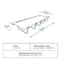 Cama desmontable Catre de camping 185x60 cm Quechua Camp Bed Basic