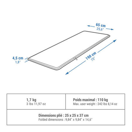 1 Person Self-Inflating Camping Mattress 190 x 65 cm