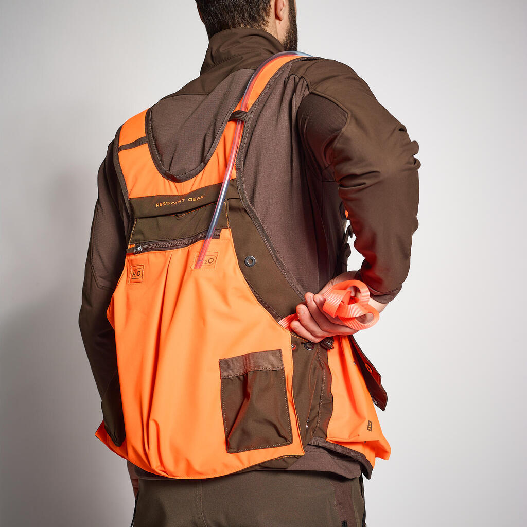 Men's hunting gilet - 920 brown and neon