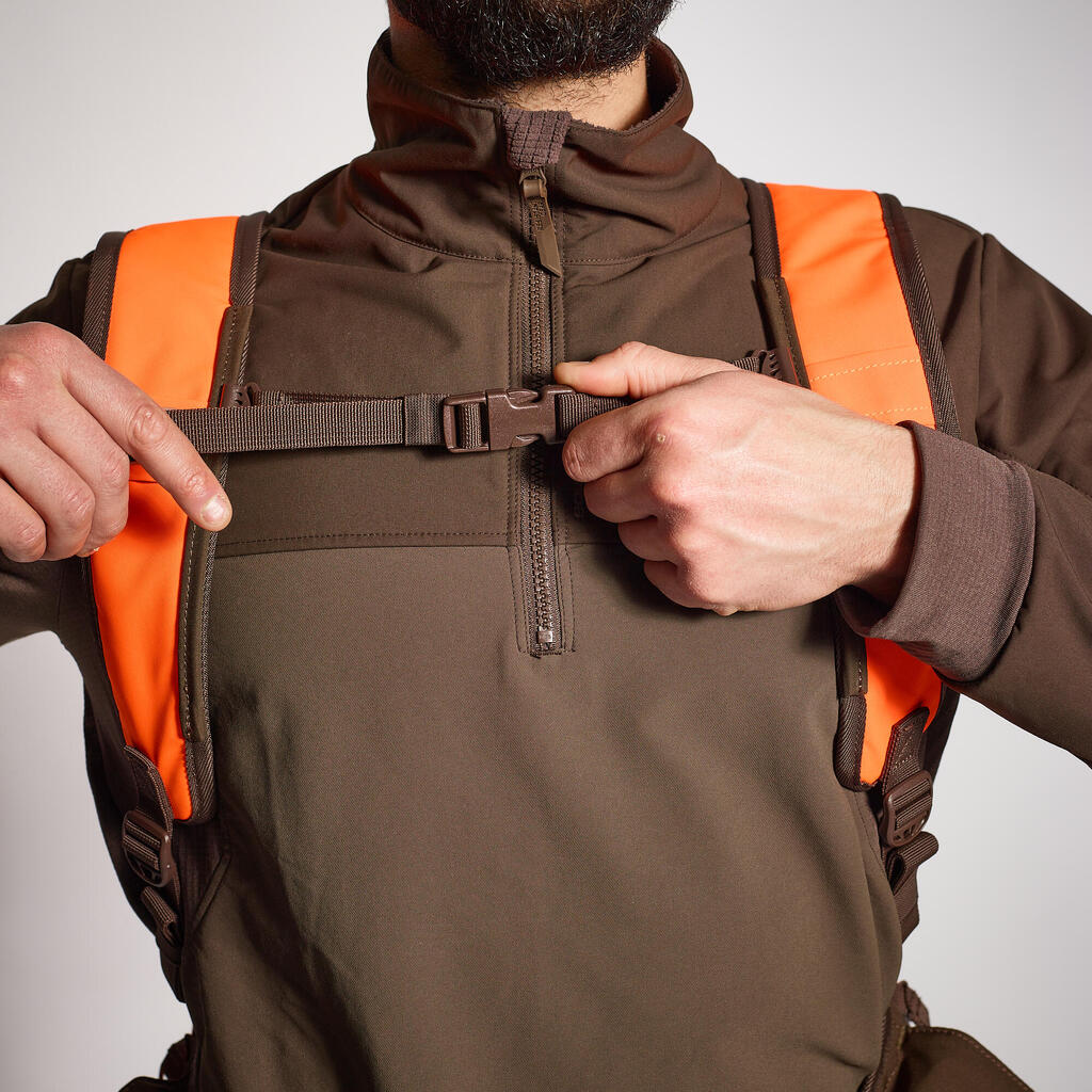 Men's hunting gilet - 920 brown and neon