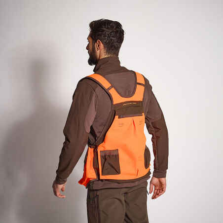 Men's hunting gilet - 920 brown and neon