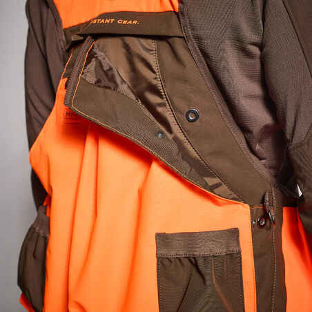 Men's hunting gilet - 920 brown and neon