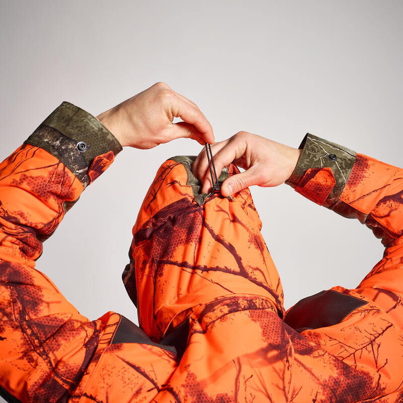 VESTE CHASSE POSTE CHAUDE ET IMPERMÉABLE 500 3 EN 1 TREEMETIC FLUO