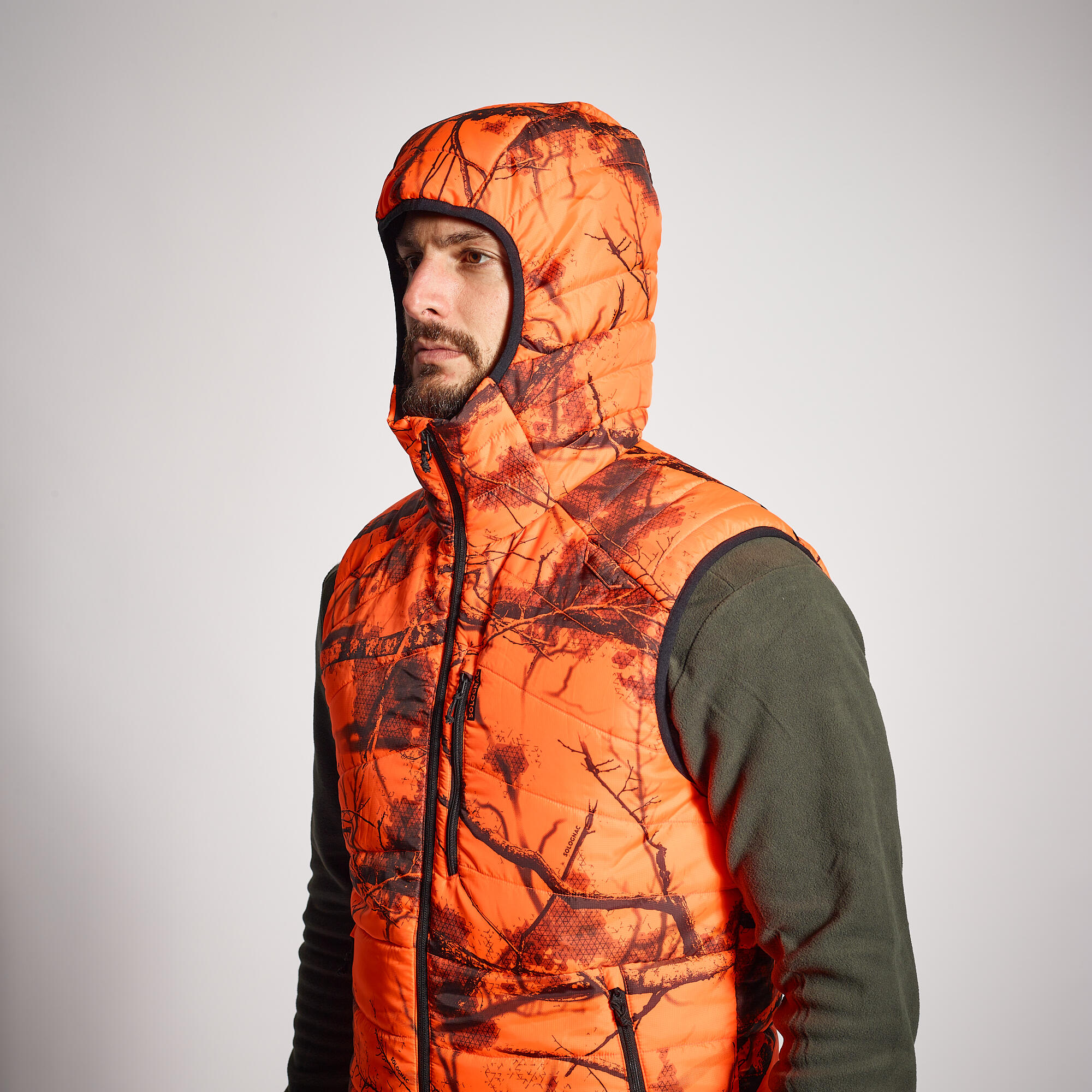 Treemetic fluo sleeveless down jacket.