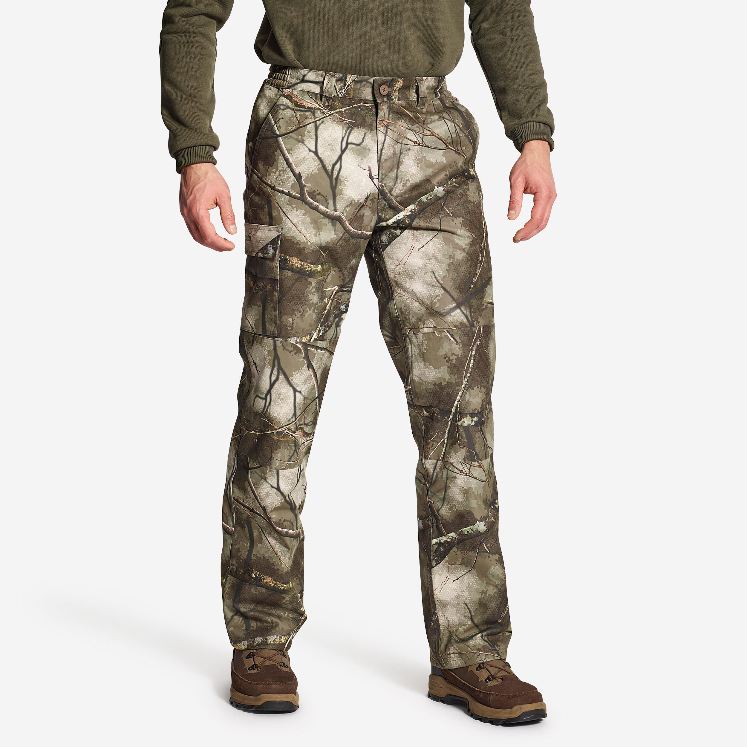 SOLOGNAC HUNTING TROUSERS WARM WATERPROOF 100 TREEMETIC