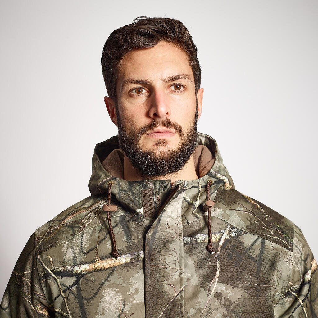 HUNTING JACKET WARM WATERPROOF 100 TREEMETIC