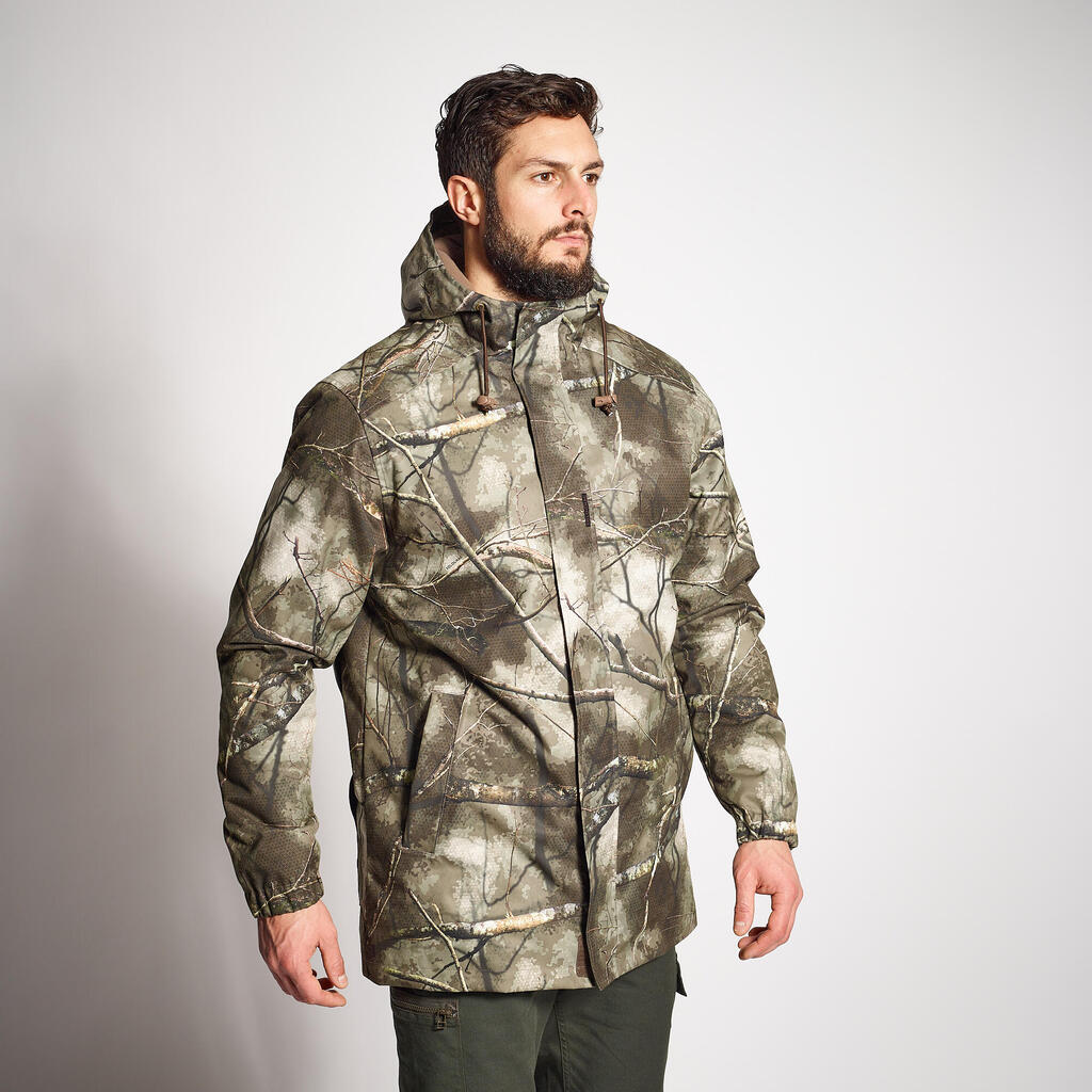 HUNTING JACKET WARM WATERPROOF 100 TREEMETIC