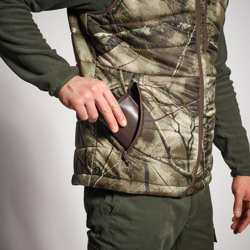 Chaleco Caza Solognac Hombre Plumífero Acolchado Camuflaje Treemetic