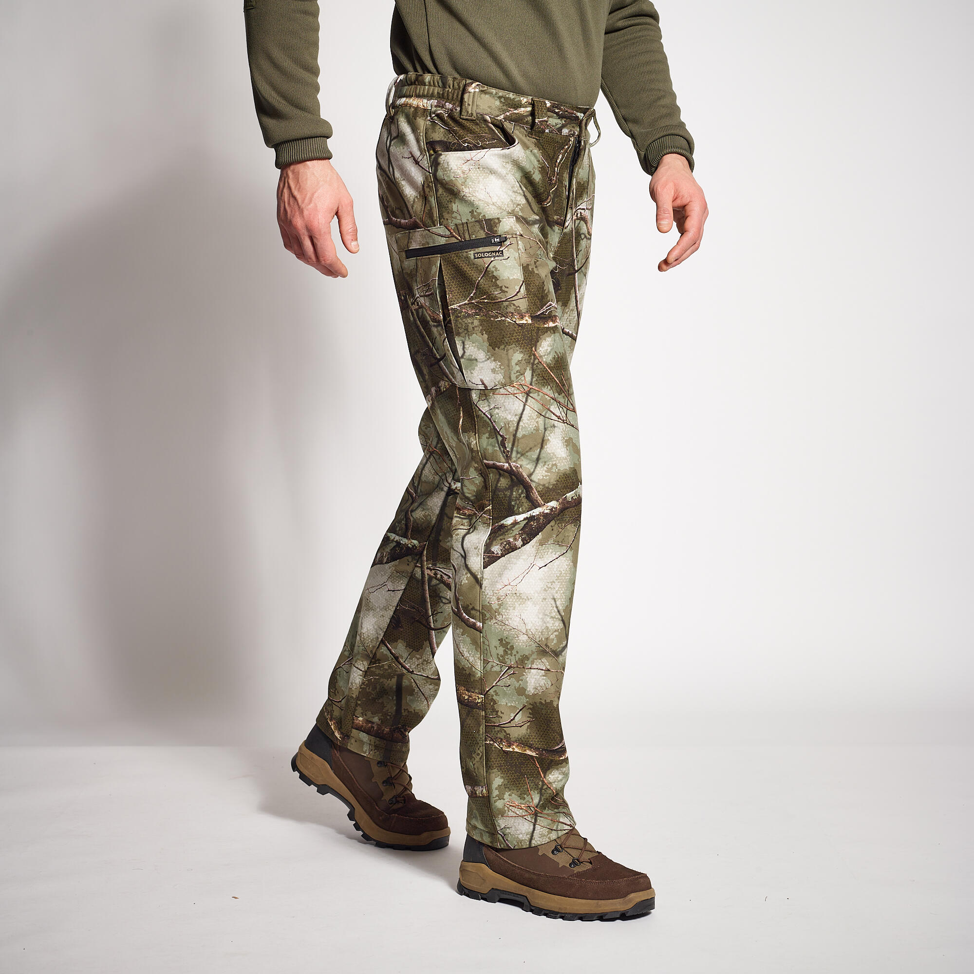 Pantaloni Antivento Impermeabili Pantaloni Mimetici Da Caccia Uomo - Tessuto Silent Stretch Antivento, Impermeabile E Traspirante, Digital Desert Camo Digital Desert Camo Uomo