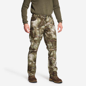 Pantalón De Caza Hombre Solognac 100 Cálido Polar Silencioso Camuflaje Treemetic