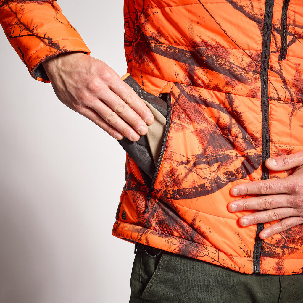 Prešívaná stlačiteľná poľovnícka bunda Treemetic Fluo 900
