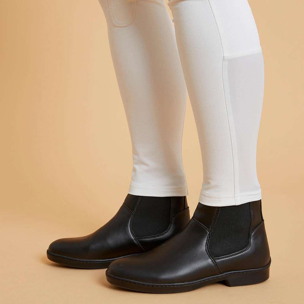 500 Women's Horse Riding Show Jodhpurs With Patches - White