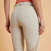 Pantalon léger d'équitation femme 500 MAILLE beige