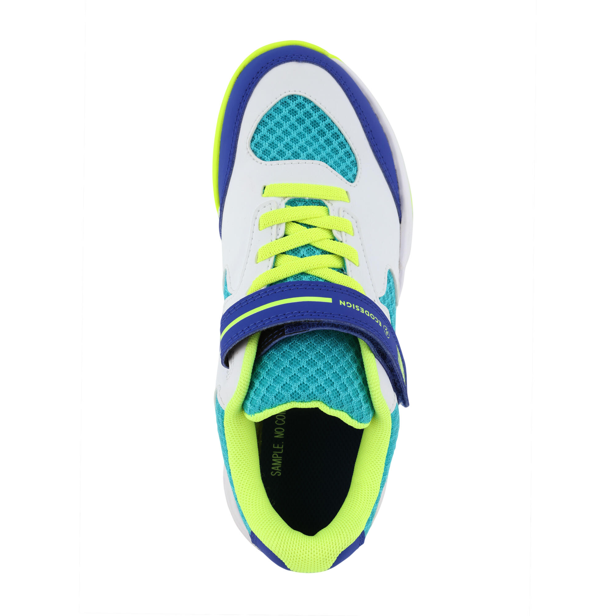 Scarpe pallavolo bambino VS 100 COMFORT bianco-blu-verde 5/9