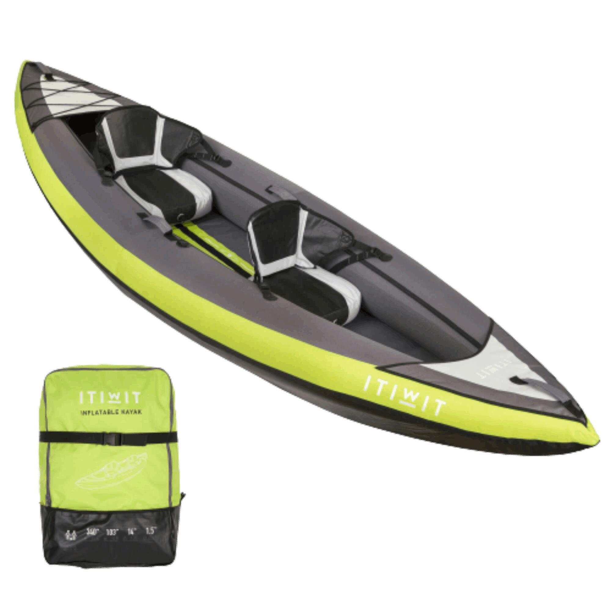 2-Seat Inflatable Kayak - KTI 100 Green - ITIWIT