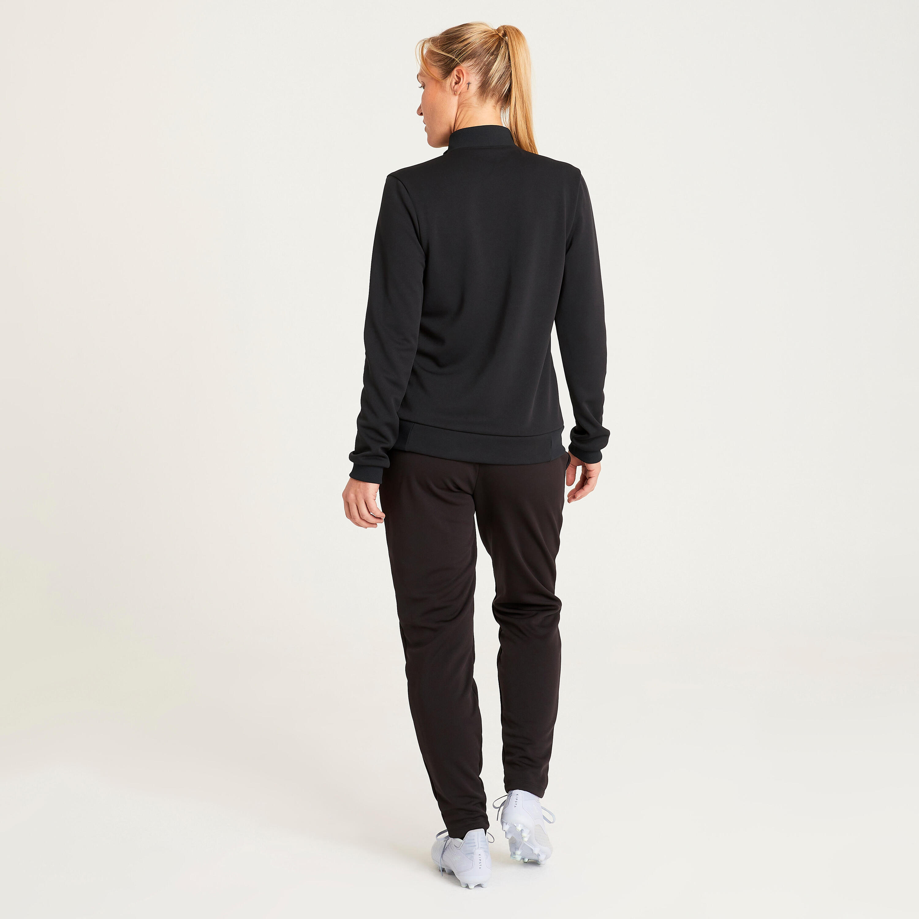 Veste de football d'entrainement ESSENTIELLE  noire et grise 4/7