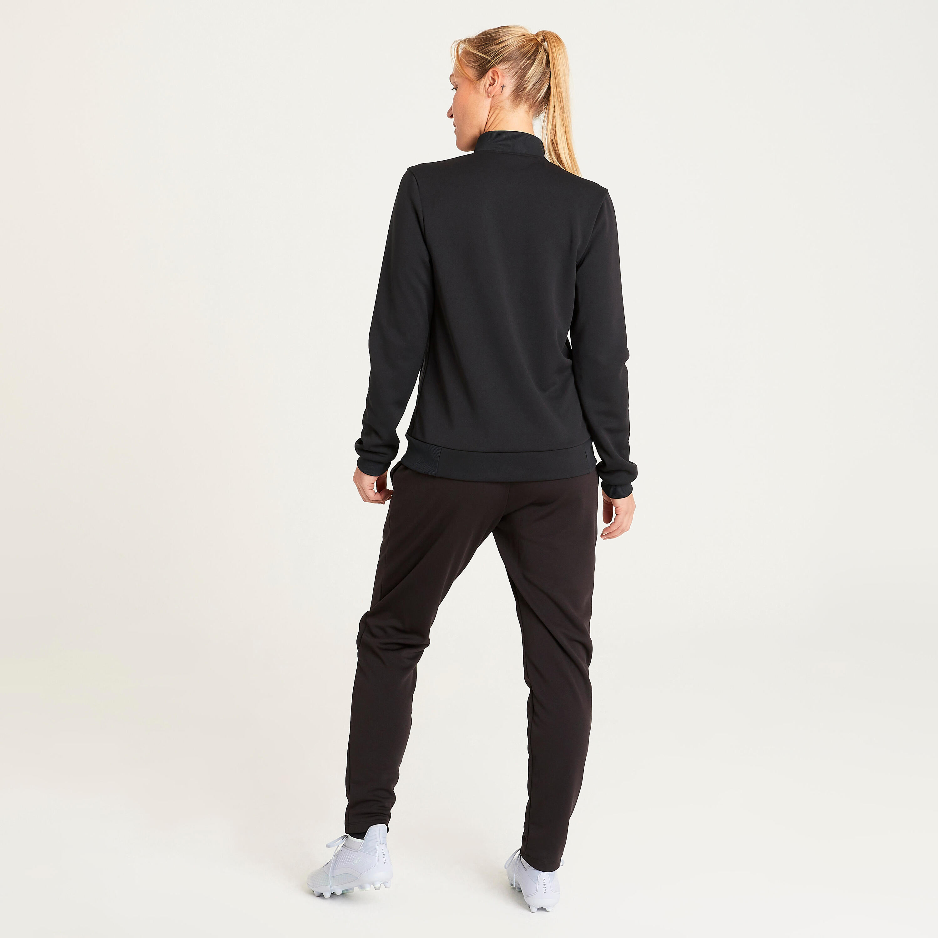 Veste de football d'entrainement ESSENTIELLE  noire et grise 7/7