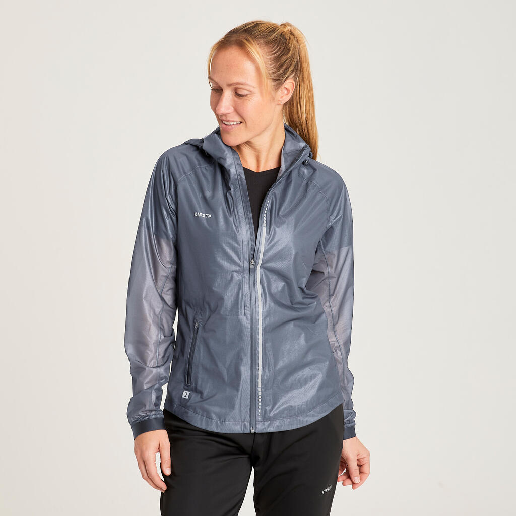 Damen Fußball Regenjacke - schwarz