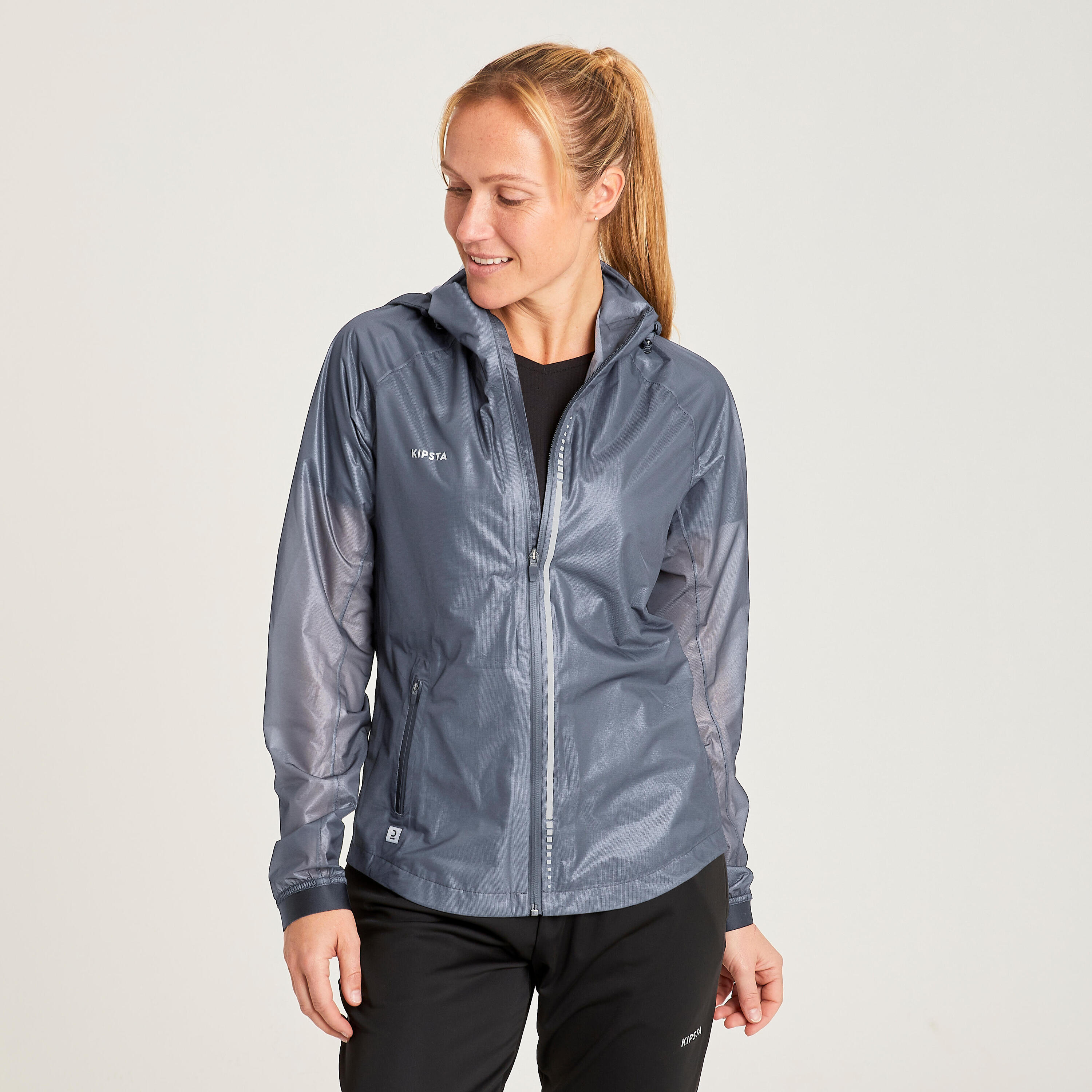 Women's Football Rain Jacket - Black 21/26