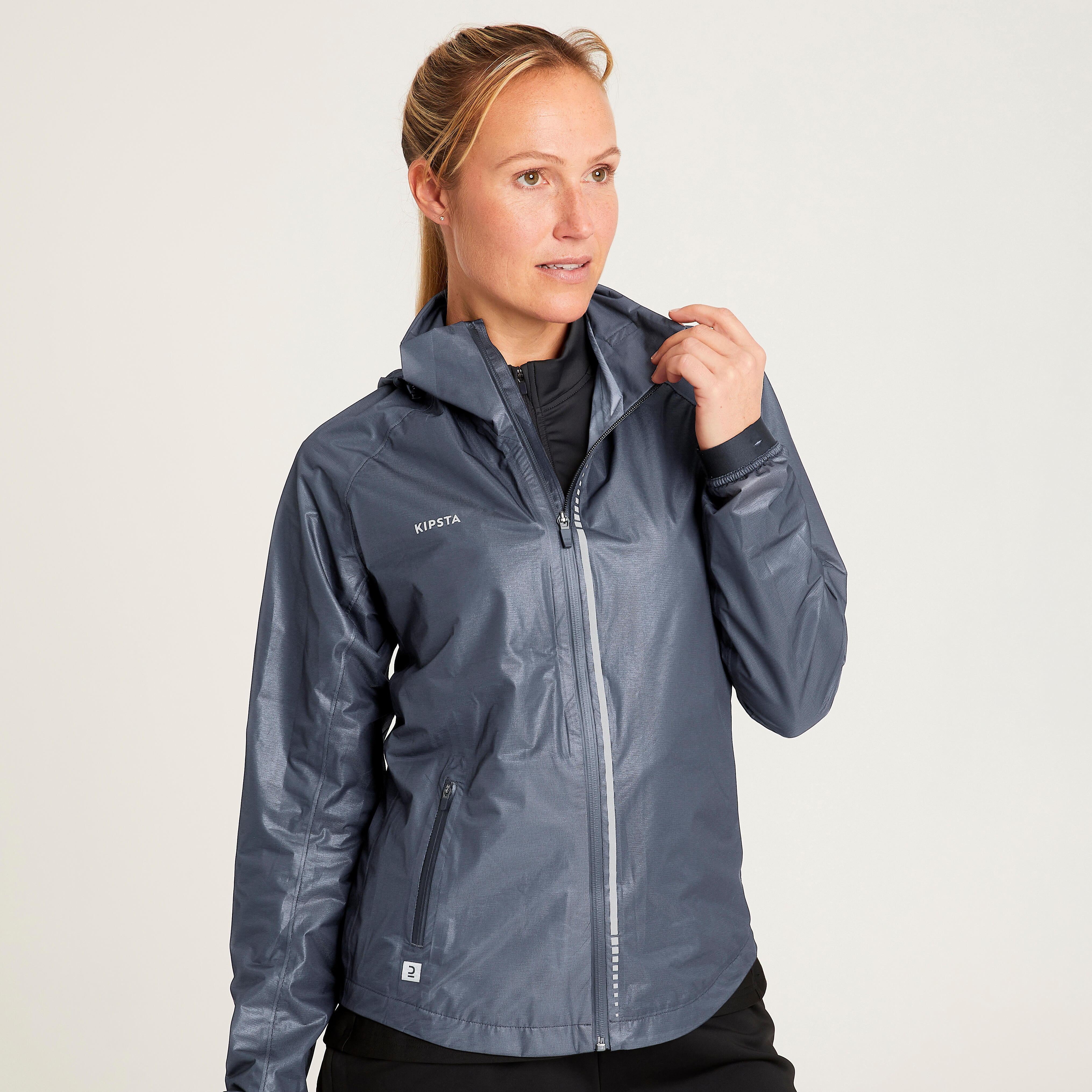 Giacca impermeabile calcio donna nera