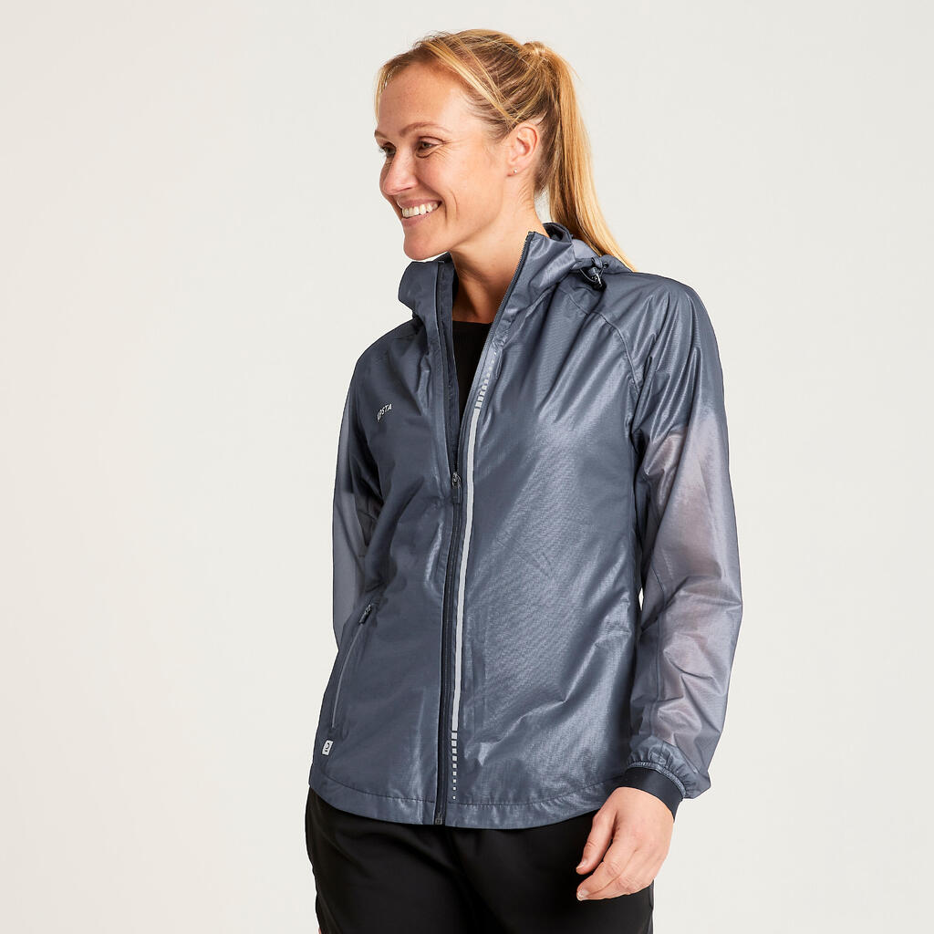 Damen Fußball Regenjacke - schwarz