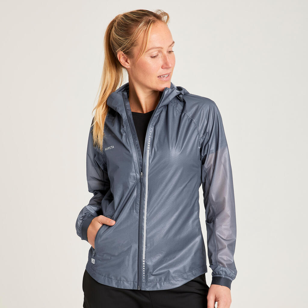 Damen Fußball Regenjacke - schwarz