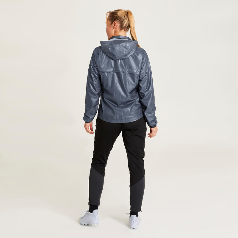 Women's Football Rain Jacket Black KIPSTA Decathlon