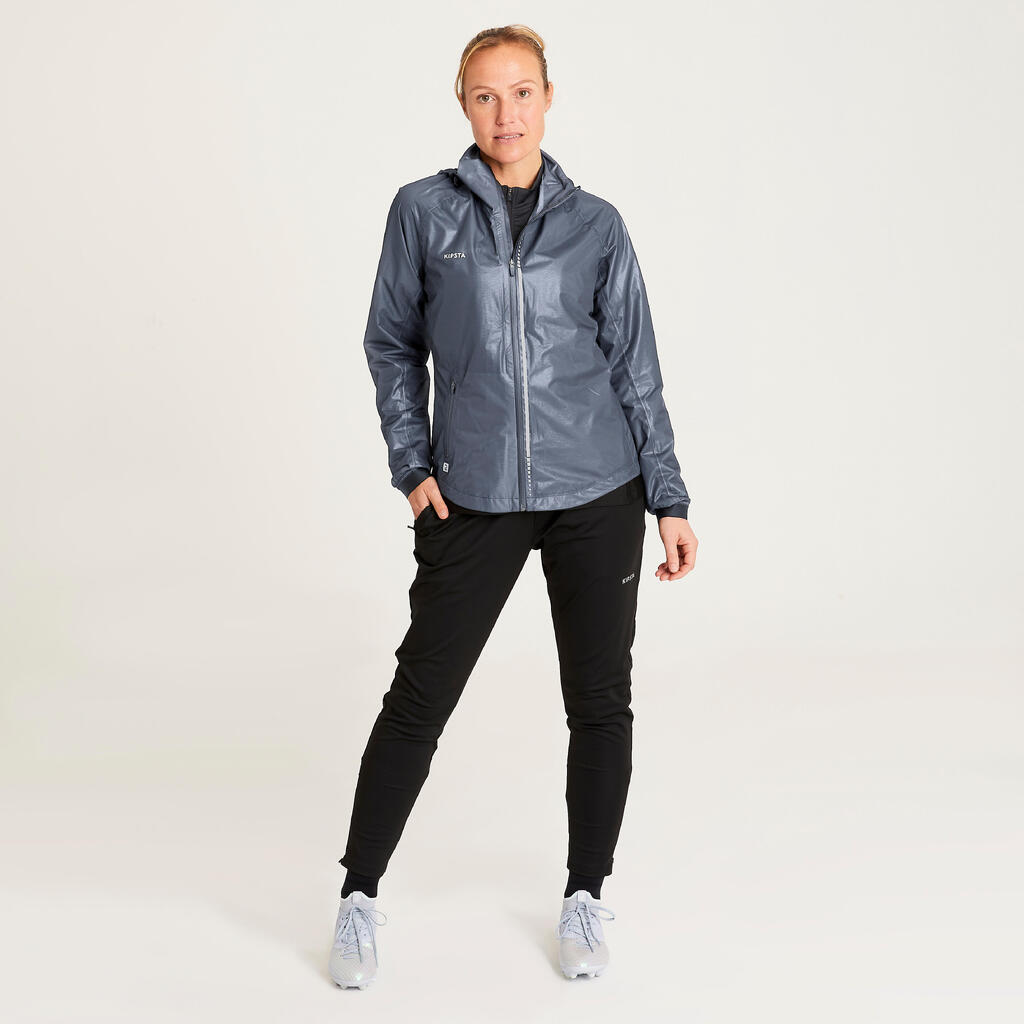 Damen Fußball Regenjacke - schwarz