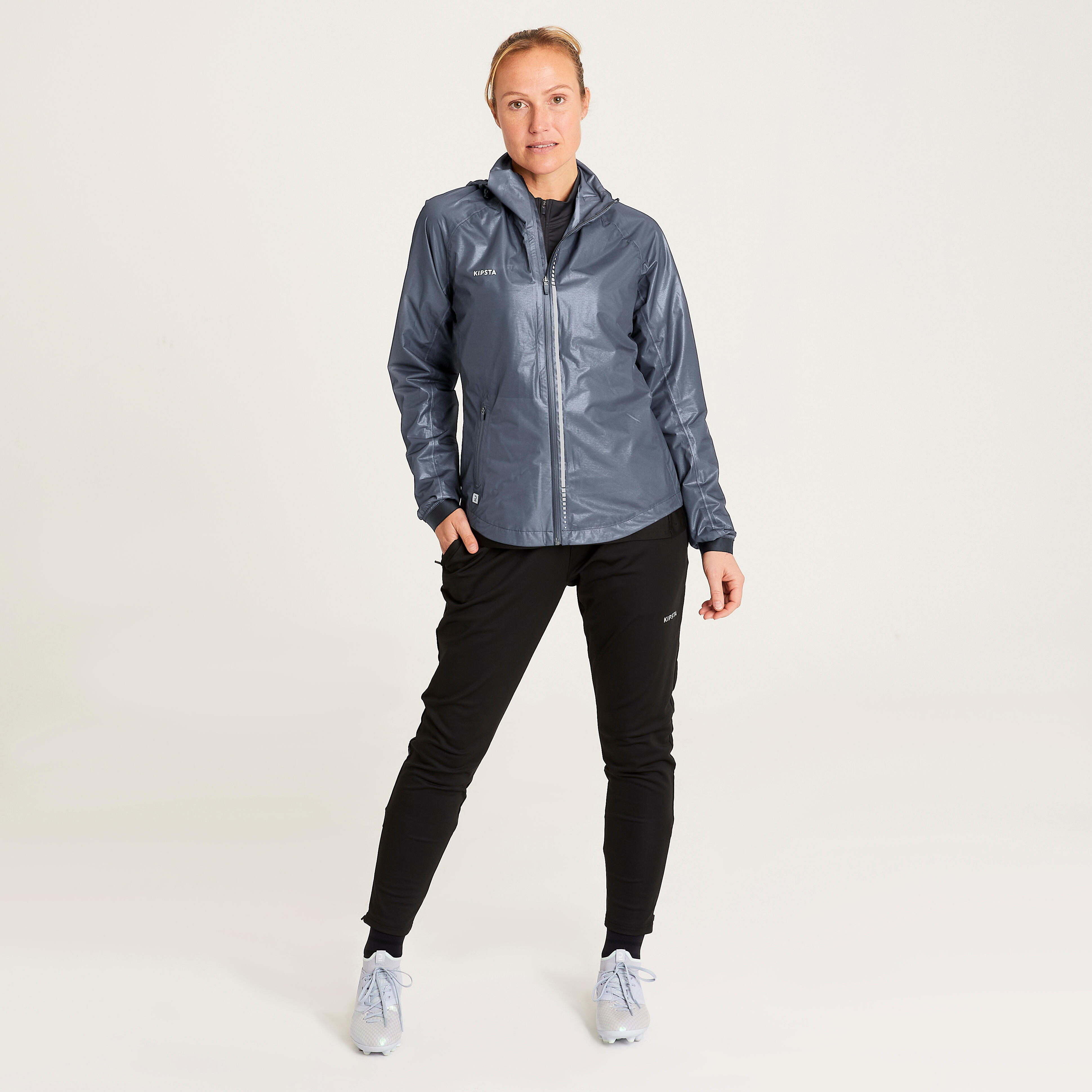 Women's soccer raincoat black